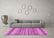 Machine Washable Abstract Pink Modern Rug in a Living Room, wshabs2618pnk