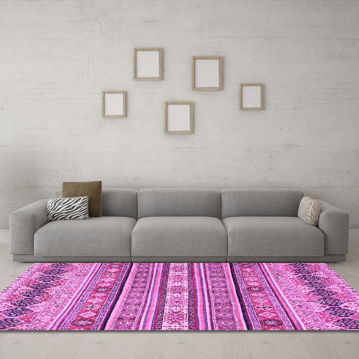 Machine Washable Abstract Pink Modern Rug in a Living Room, wshabs2618pnk