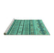 Sideview of Machine Washable Abstract Turquoise Modern Area Rugs, wshabs2618turq