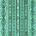 Square Abstract Turquoise Modern Rug, abs2618turq