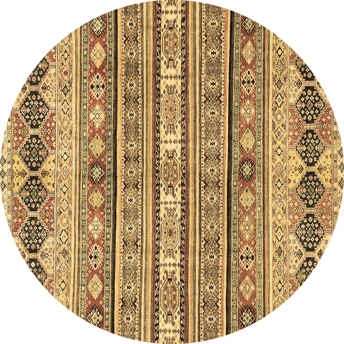 Round Abstract Brown Modern Rug, abs2618brn