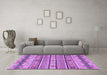 Machine Washable Abstract Purple Modern Area Rugs in a Living Room, wshabs2618pur