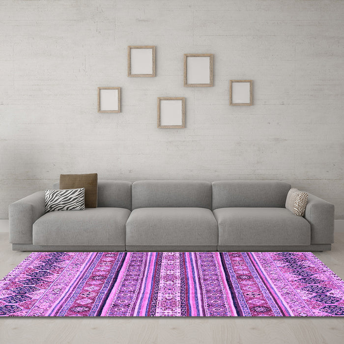 Machine Washable Abstract Purple Modern Area Rugs in a Living Room, wshabs2618pur