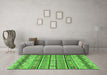 Machine Washable Abstract Green Modern Area Rugs in a Living Room,, wshabs2618grn