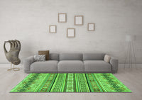 Machine Washable Abstract Green Modern Rug, wshabs2618grn