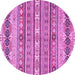 Round Abstract Pink Modern Rug, abs2618pnk