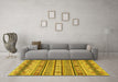 Machine Washable Abstract Yellow Modern Rug in a Living Room, wshabs2618yw