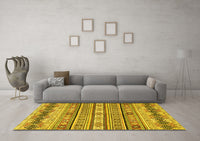 Machine Washable Abstract Yellow Modern Rug, wshabs2618yw