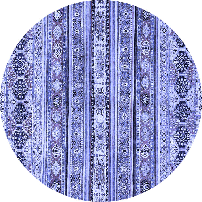 Round Abstract Blue Modern Rug, abs2618blu