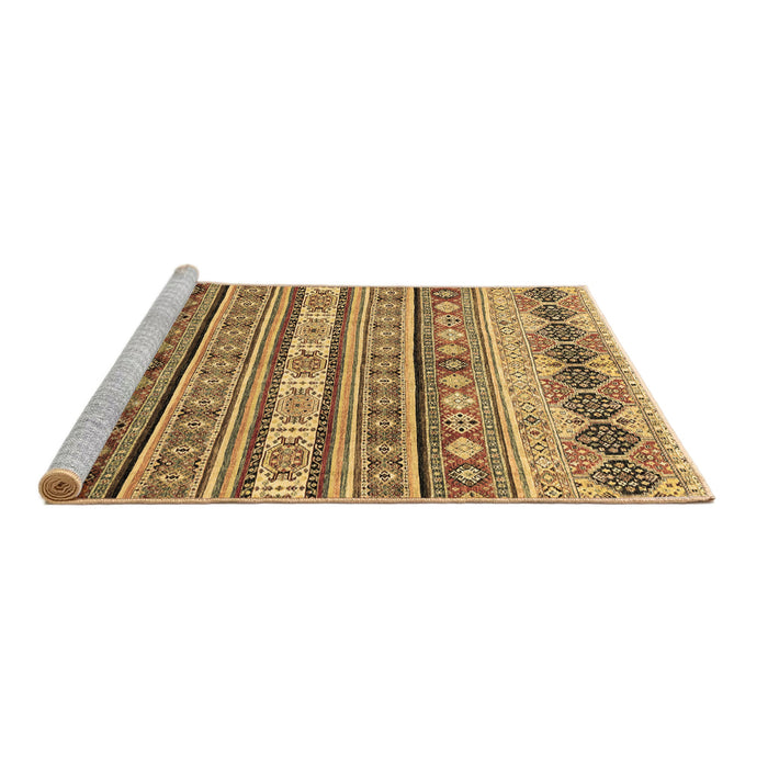 Sideview of Machine Washable Abstract Brown Modern Rug, wshabs2618brn