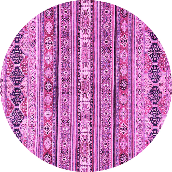 Round Machine Washable Abstract Pink Modern Rug, wshabs2618pnk