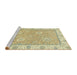 Sideview of Machine Washable Abstract Brass Green Rug, wshabs2619