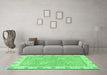 Machine Washable Oriental Emerald Green Traditional Area Rugs in a Living Room,, wshabs2619emgrn