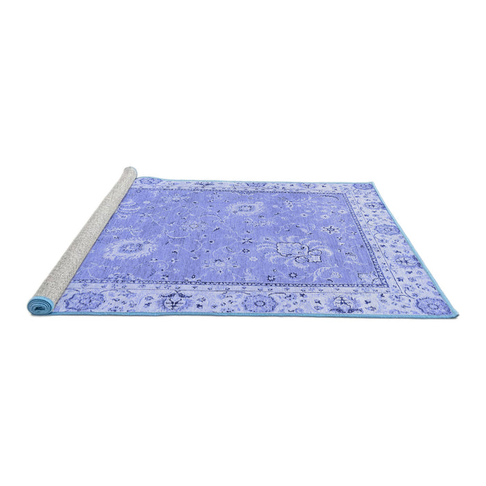 Sideview of Machine Washable Oriental Blue Traditional Rug, wshabs2619blu