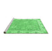 Sideview of Machine Washable Oriental Emerald Green Traditional Area Rugs, wshabs2619emgrn