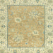 Square Machine Washable Abstract Brass Green Rug, wshabs2619