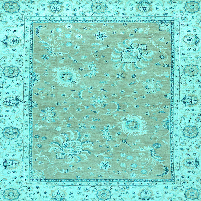 Square Oriental Light Blue Traditional Rug, abs2619lblu
