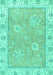 Machine Washable Oriental Turquoise Traditional Area Rugs, wshabs2619turq