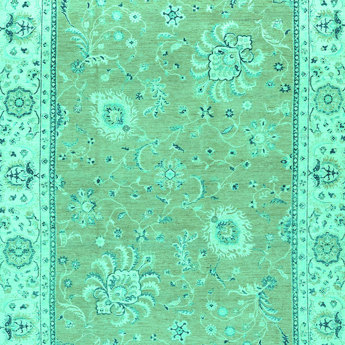 Machine Washable Oriental Turquoise Traditional Area Rugs, wshabs2619turq