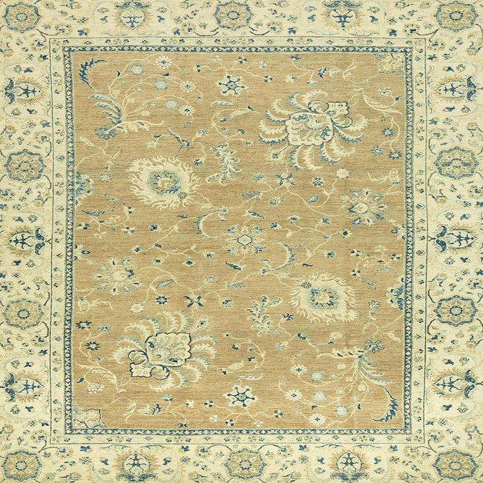 Square Abstract Copper Green Oriental Rug, abs2619