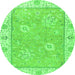 Round Oriental Green Traditional Rug, abs2619grn