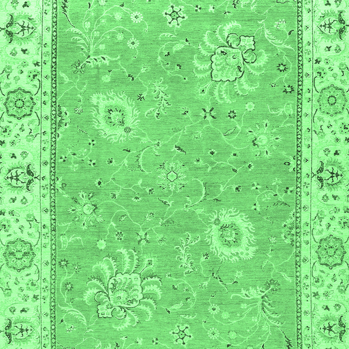Machine Washable Oriental Emerald Green Traditional Area Rugs, wshabs2619emgrn