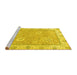 Sideview of Machine Washable Oriental Yellow Traditional Rug, wshabs2619yw