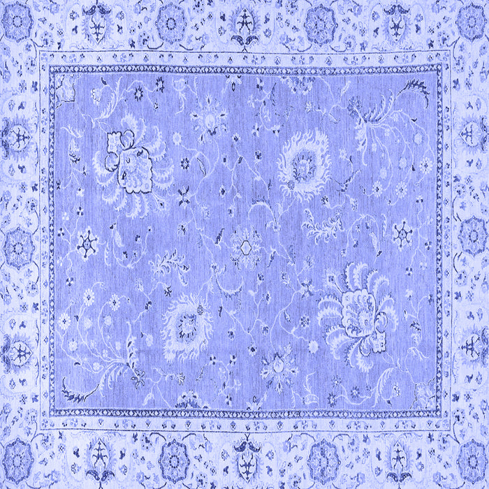 Square Machine Washable Oriental Blue Traditional Rug, wshabs2619blu
