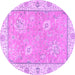 Round Oriental Purple Traditional Rug, abs2619pur