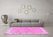 Machine Washable Oriental Pink Traditional Rug in a Living Room, wshabs2619pnk