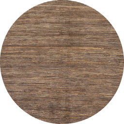 Round Abstract Sangria Brown Modern Rug, abs261