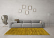 Machine Washable Abstract Yellow Modern Rug in a Living Room, wshabs261yw