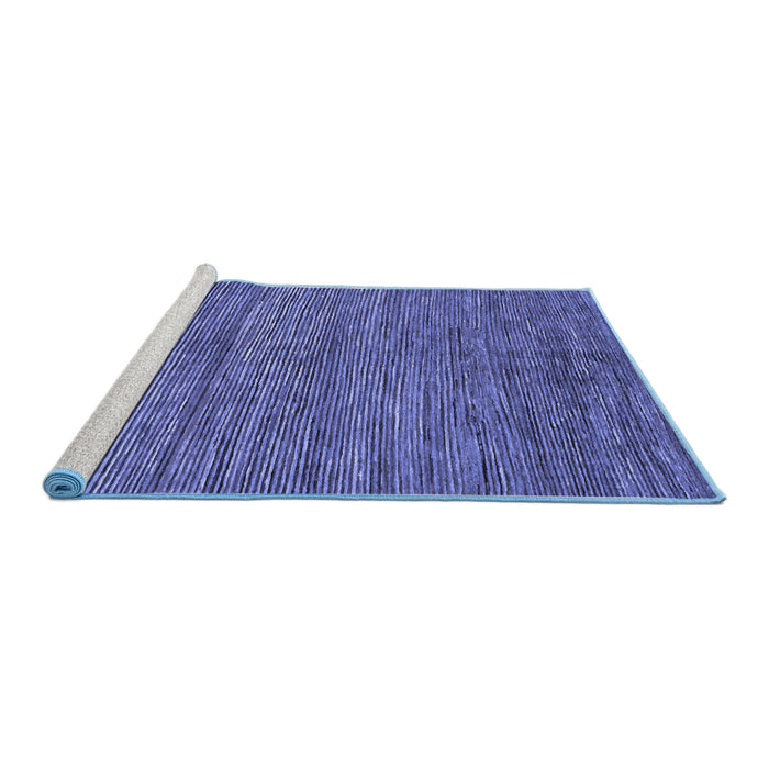 Sideview of Machine Washable Abstract Blue Modern Rug, wshabs261blu