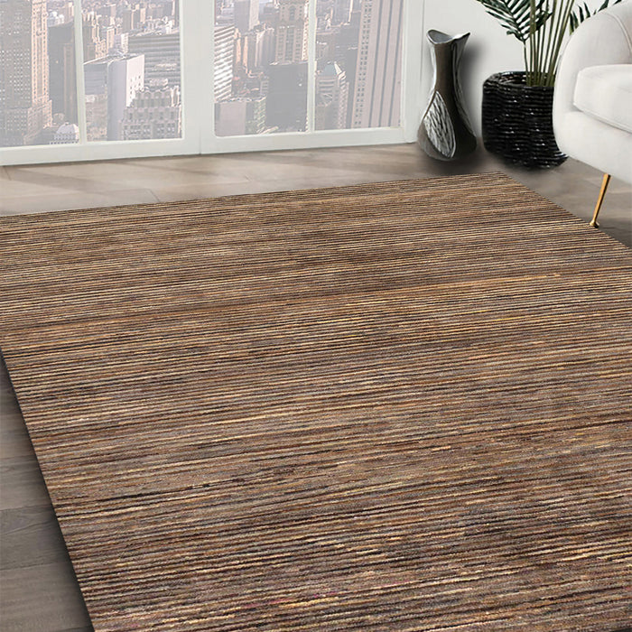 Abstract Sangria Brown Modern Rug in Family Room, abs261