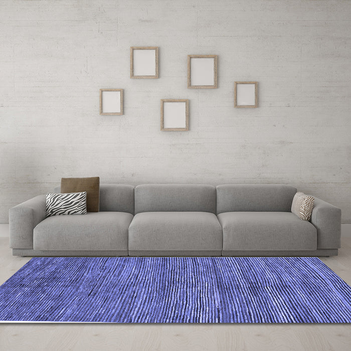 Machine Washable Abstract Blue Modern Rug in a Living Room, wshabs261blu