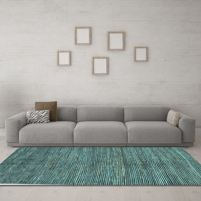 Machine Washable Abstract Light Blue Modern Rug in a Living Room, wshabs261lblu