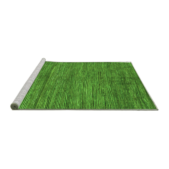 Sideview of Machine Washable Abstract Green Modern Area Rugs, wshabs261grn
