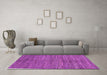 Machine Washable Abstract Purple Modern Area Rugs in a Living Room, wshabs261pur