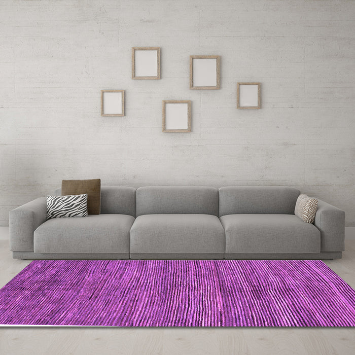 Machine Washable Abstract Purple Modern Area Rugs in a Living Room, wshabs261pur