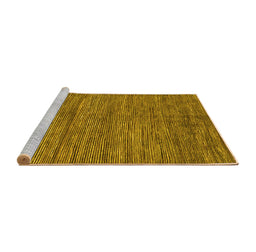Sideview of Machine Washable Abstract Yellow Modern Rug, wshabs261yw