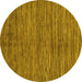 Round Machine Washable Abstract Yellow Modern Rug, wshabs261yw