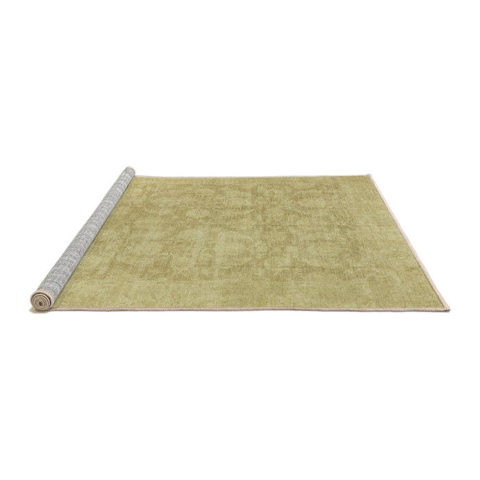 Sideview of Machine Washable Abstract Metallic Gold Rug, wshabs2620