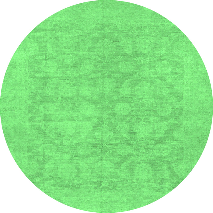 Round Oriental Emerald Green Traditional Rug, abs2620emgrn