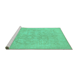 Sideview of Machine Washable Oriental Turquoise Traditional Area Rugs, wshabs2620turq
