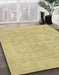 Machine Washable Abstract Metallic Gold Rug in a Family Room, wshabs2620
