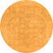 Round Machine Washable Oriental Orange Traditional Area Rugs, wshabs2620org