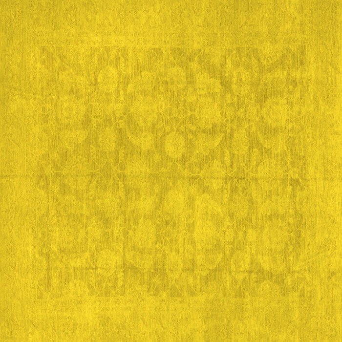 Square Oriental Yellow Traditional Rug, abs2620yw