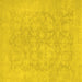 Square Oriental Yellow Traditional Rug, abs2620yw