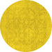 Round Oriental Yellow Traditional Rug, abs2620yw