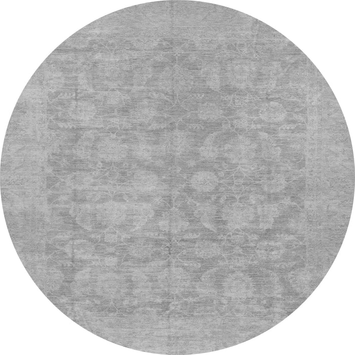 Round Machine Washable Oriental Gray Traditional Rug, wshabs2620gry